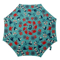 Seamless Pattern Nautical Icons Cartoon Style Hook Handle Umbrellas (small) by Hannah976