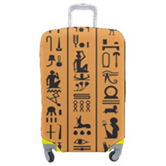 Egyptian Hieroglyphs Ancient Egypt Letters Papyrus Background Vector Old Egyptian Hieroglyph Writing Luggage Cover (medium) by Hannah976