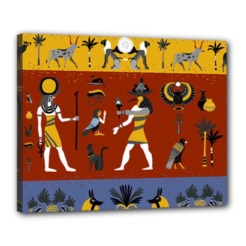 Ancient Egyptian Religion Seamless Pattern Canvas 20  X 16  (stretched) by Hannah976