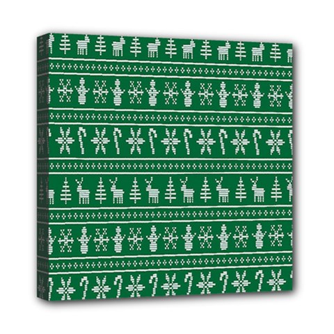 Wallpaper Ugly Sweater Backgrounds Christmas Mini Canvas 8  X 8  (stretched) by artworkshop