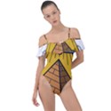 Unidentified Flying Object Ufo Under The Pyramid Frill Detail One Piece Swimsuit View1