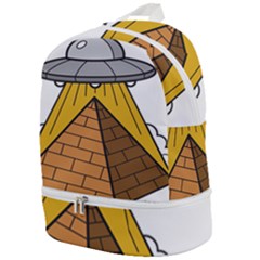 Unidentified Flying Object Ufo Under The Pyramid Zip Bottom Backpack by Sarkoni