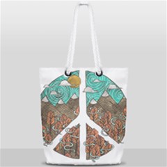 Psychedelic Art Painting Peace Drawing Landscape Art Peaceful Full Print Rope Handle Tote (small) by Sarkoni