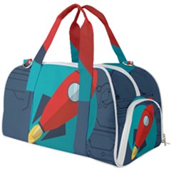 Rocket With Science Related Icons Image Burner Gym Duffel Bag by Bedest