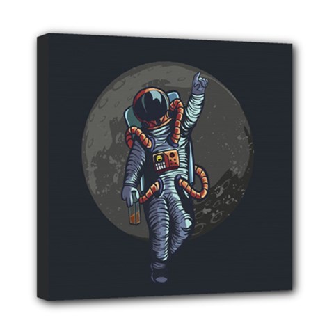 Illustration Drunk Astronaut Mini Canvas 8  X 8  (stretched) by Bedest
