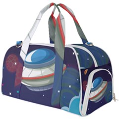Ufo Alien Spaceship Galaxy Burner Gym Duffel Bag by Bedest