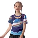 Ufo Alien Spaceship Galaxy Kids  Front Cut T-Shirt View2