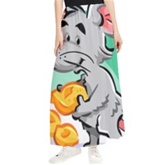 Mouse Cheese Tail Rat Mice Hole Maxi Chiffon Skirt by Sarkoni
