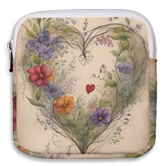 Heart Flowers Plant Mini Square Pouch by Bedest