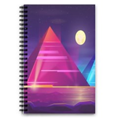 Egyptian Pyramids Night Landscape Cartoon 5 5  X 8 5  Notebook by Ndabl3x