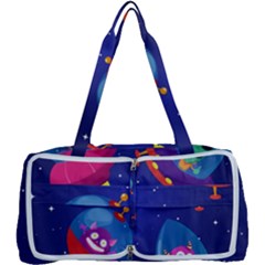Cartoon Funny Aliens With Ufo Duck Starry Sky Set Multi Function Bag by Ndabl3x