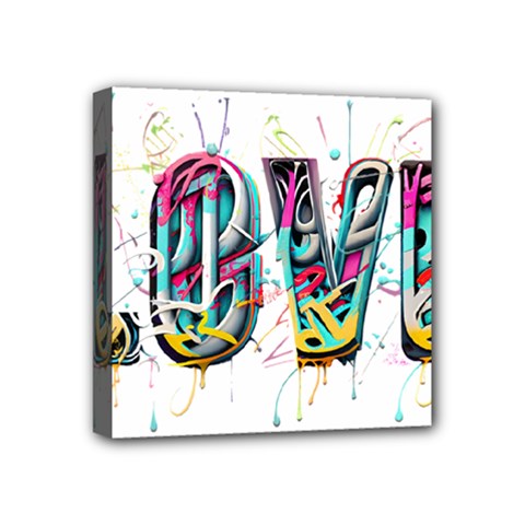Graffiti Love Mini Canvas 4  X 4  (stretched) by essentialimage