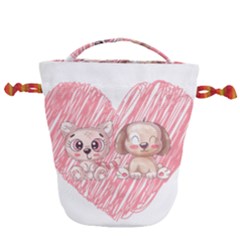 Cat Kitten Feline Pet Animal Cute Drawstring Bucket Bag by Sarkoni