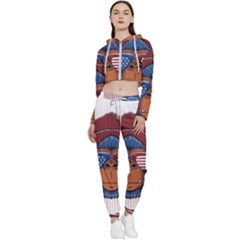 Gorilla Ape Zoo Mammal Usa Cropped Zip Up Lounge Set by Sarkoni