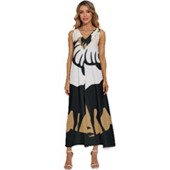 Deer Wildlife Nature V-neck Sleeveless Loose Fit Overalls by Sarkoni