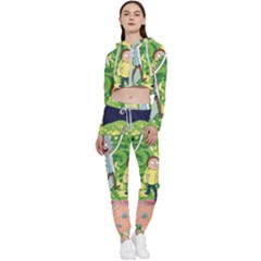 Rick And Morty Adventure Time Cartoon Cropped Zip Up Lounge Set by Bedest