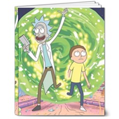 Rick And Morty Adventure Time Cartoon 8  X 10  Softcover Notebook by Bedest