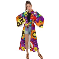 Crash Bang Adventure Time Art Boom Graffiti Maxi Kimono by Bedest