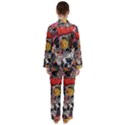 Stickerbomb Crazy Graffiti Graphite Monster Women s Long Sleeve Satin Pajamas Set	 View2