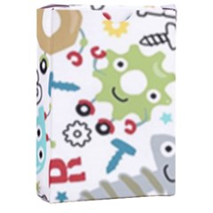 Seamless Pattern Vector With Funny Robots Cartoon Playing Cards Single Design (rectangle) With Custom Box by Hannah976
