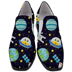 Space Seamless Pattern Illustration Women Slip On Heel Loafers by Hannah976