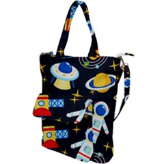 Space Seamless Pattern Cartoon Art Shoulder Tote Bag by Hannah976