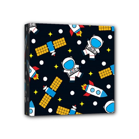 Seamless Adventure Space Vector Pattern Background Mini Canvas 4  X 4  (stretched) by Hannah976