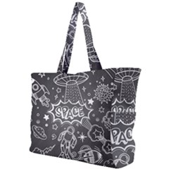 Vector Flat Space Design Background With Text Simple Shoulder Bag by Hannah976