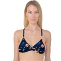 Seamless Pattern With Funny Aliens Cat Galaxy Reversible Tri Bikini Top View1