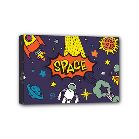 Vector Flat Space Design Background Mini Canvas 6  X 4  (stretched) by Hannah976