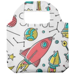 Space Cosmos Seamless Pattern Seamless Pattern Doodle Style Foldable Grocery Recycle Bag by Hannah976