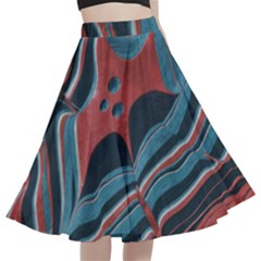 Dessert Land  pattern  All Over Print Design A-line Full Circle Midi Skirt With Pocket by coffeus