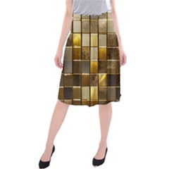 Golden Mosaic Tiles  Midi Beach Skirt by essentialimage