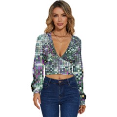 Disco Mosaic Magic Long Sleeve Deep-v Velour Top by essentialimage365