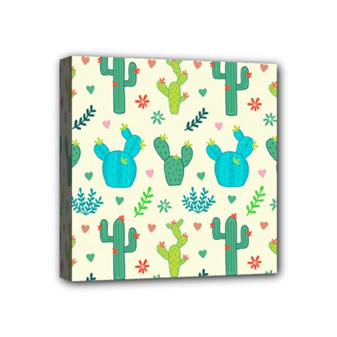 Cactus Succulents Floral Seamless Pattern Mini Canvas 4  X 4  (stretched) by Hannah976