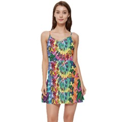 Grateful Dead Bears Tie Dye Vibrant Spiral Short Frill Dress by Bedest