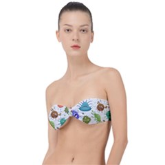 Dangerous Streptococcus Lactobacillus Staphylococcus Others Microbes Cartoon Style Vector Seamless P Classic Bandeau Bikini Top  by Ravend