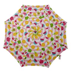 Tropical Fruits Berries Seamless Pattern Hook Handle Umbrellas (medium) by Ravend