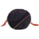Gradient Geometric Shapes Dark Background Drawstring Bucket Bag View3