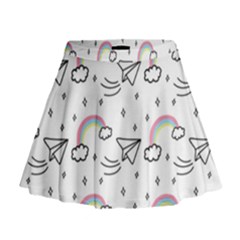 Abstract Classic Blue Background Mini Flare Skirt by Apen