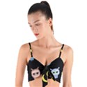 Cute Art Print Pattern Woven Tie Front Bralet View1