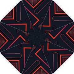Gradient Geometric Shapes Dark Background Design Hook Handle Umbrellas (small) by Apen