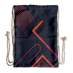 Gradient Geometric Shapes Dark Background Design Drawstring Bag (large) by Apen