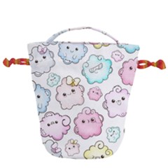 Cute Doodle Cartoon Seamless Pattern Drawstring Bucket Bag by Apen