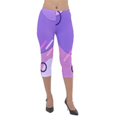 Colorful Labstract Wallpaper Theme Lightweight Velour Capri Leggings  by Apen