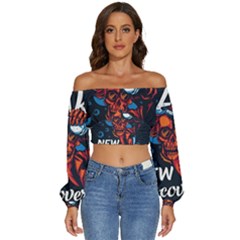 Dont Fear Long Sleeve Crinkled Weave Crop Top by Saikumar