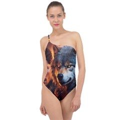 Be Dare For Everything Classic One Shoulder Swimsuit by Saikumar