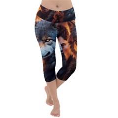 Be Dare For Everything Lightweight Velour Capri Yoga Leggings by Saikumar
