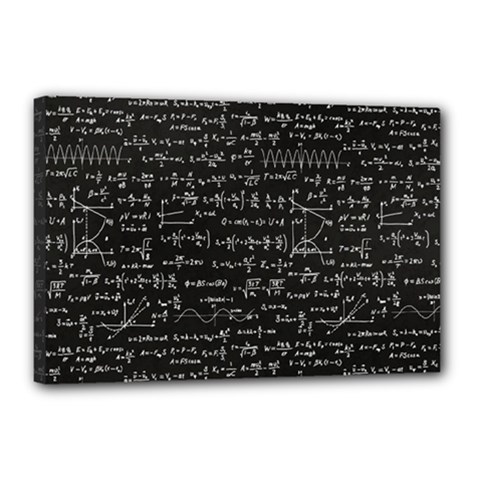 Math Equations Formulas Pattern Canvas 18  X 12  (stretched) by Ravend