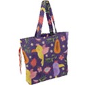 Exotic Seamless Pattern With Parrots Fruits Drawstring Tote Bag View2